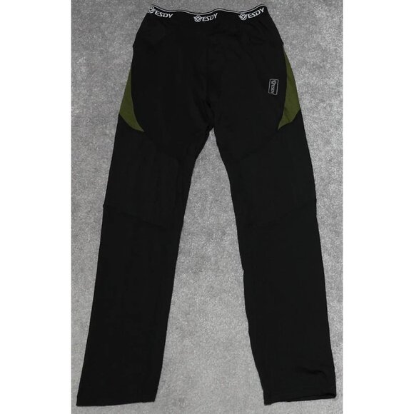 Esdy Track Pants Mens Large Black Elastic Waist Straight Leg Pull On Activewear - Picture 1 of 11